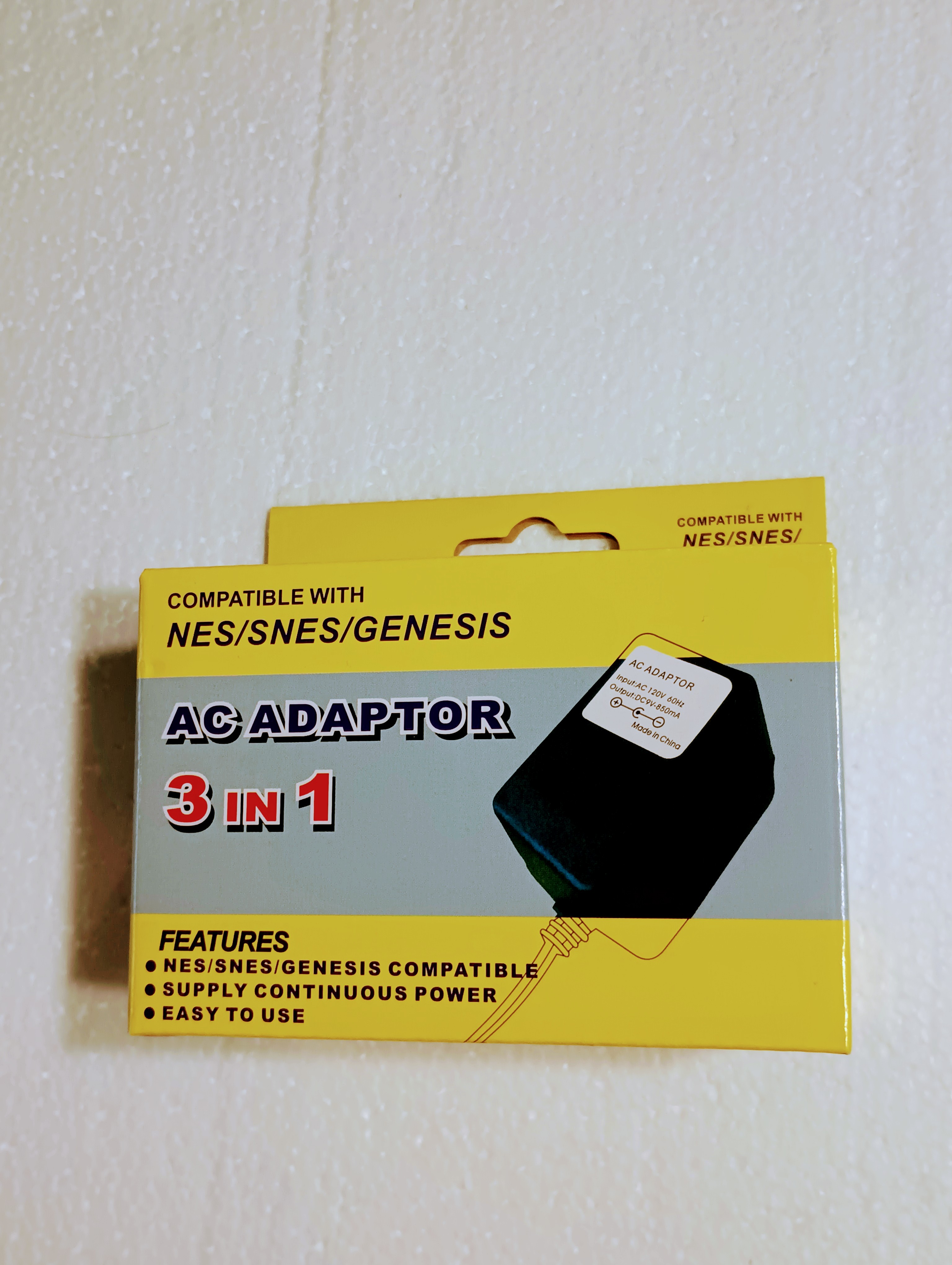 3 in 1 NES/SNES/GENESIS AC Adaptor (New)